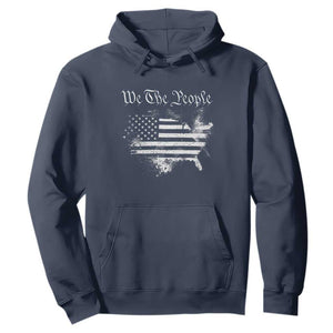 We The People Hoodie Vintage Grunge American Flag 4th of July 1776 TS14 Navy Print Your Wear