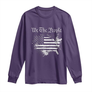 We The People Long Sleeve Shirt Vintage Grunge American Flag 4th of July 1776 TS14 Purple Print Your Wear