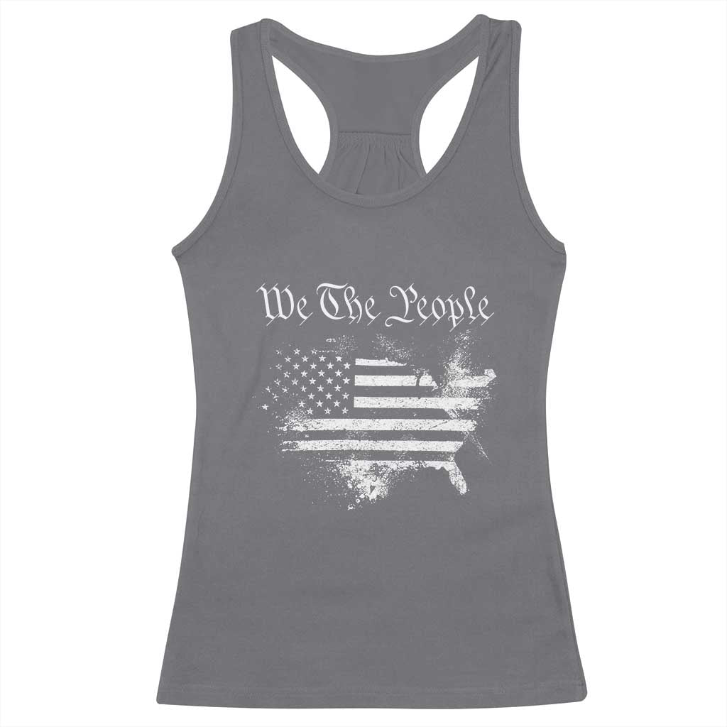 We The People Racerback Tank Top Vintage Grunge American Flag 4th of July 1776 TS14 Charcoal Print Your Wear