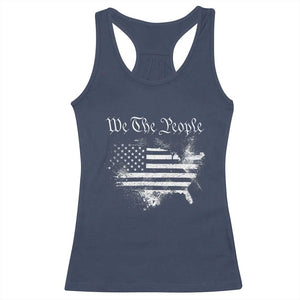 We The People Racerback Tank Top Vintage Grunge American Flag 4th of July 1776 TS14 Navy Print Your Wear