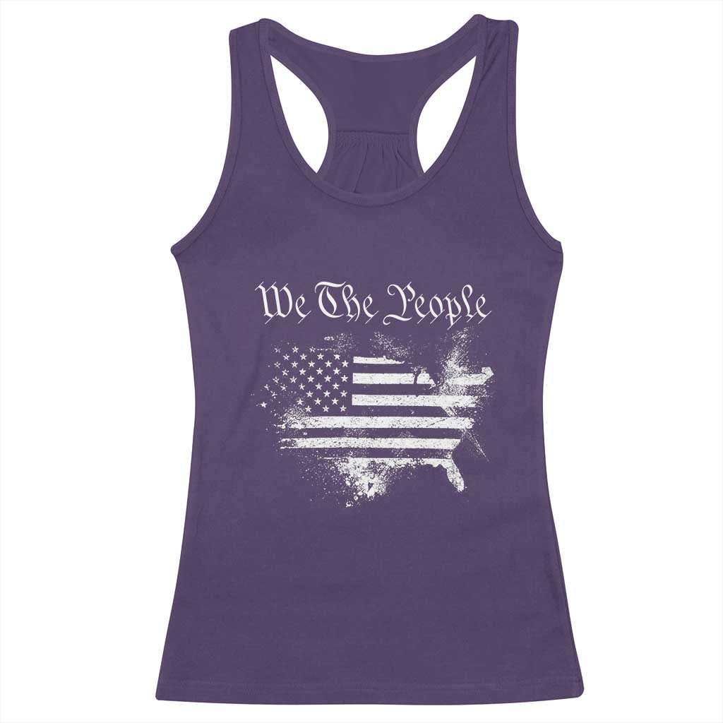 We The People Racerback Tank Top Vintage Grunge American Flag 4th of July 1776 TS14 Purple Print Your Wear