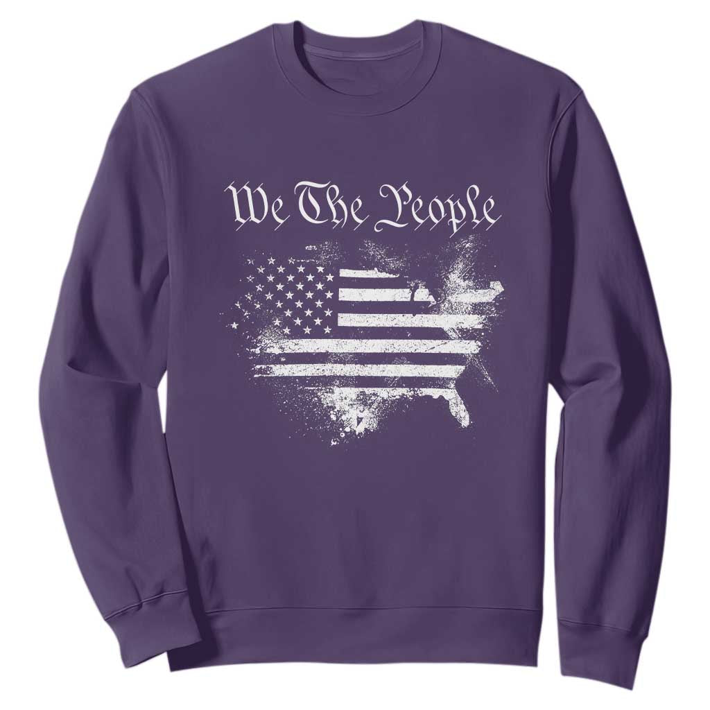 We The People Sweatshirt Vintage Grunge American Flag 4th of July 1776 TS14 Purple Print Your Wear