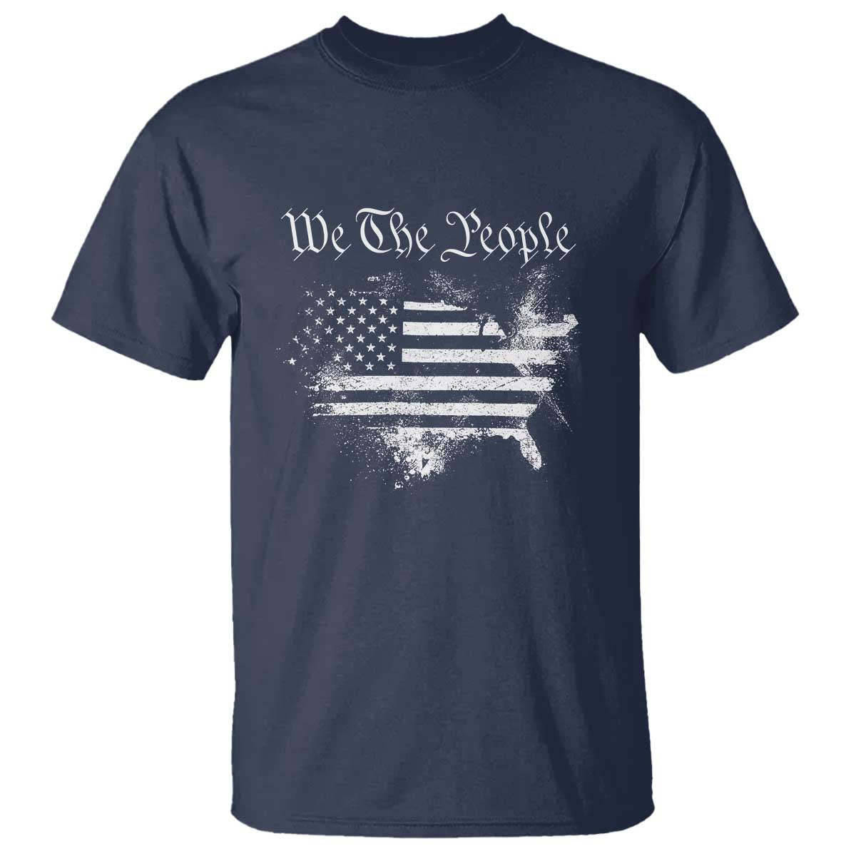 We The People T Shirt Vintage Grunge American Flag 4th of July 1776 TS14 Navy Print Your Wear