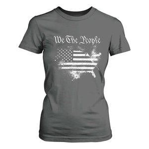 We The People T Shirt For Women Vintage Grunge American Flag 4th of July 1776 TS14 Dark Heather Print Your Wear