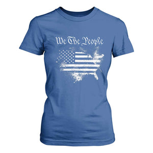 We The People T Shirt For Women Vintage Grunge American Flag 4th of July 1776 TS14 Royal Blue Print Your Wear