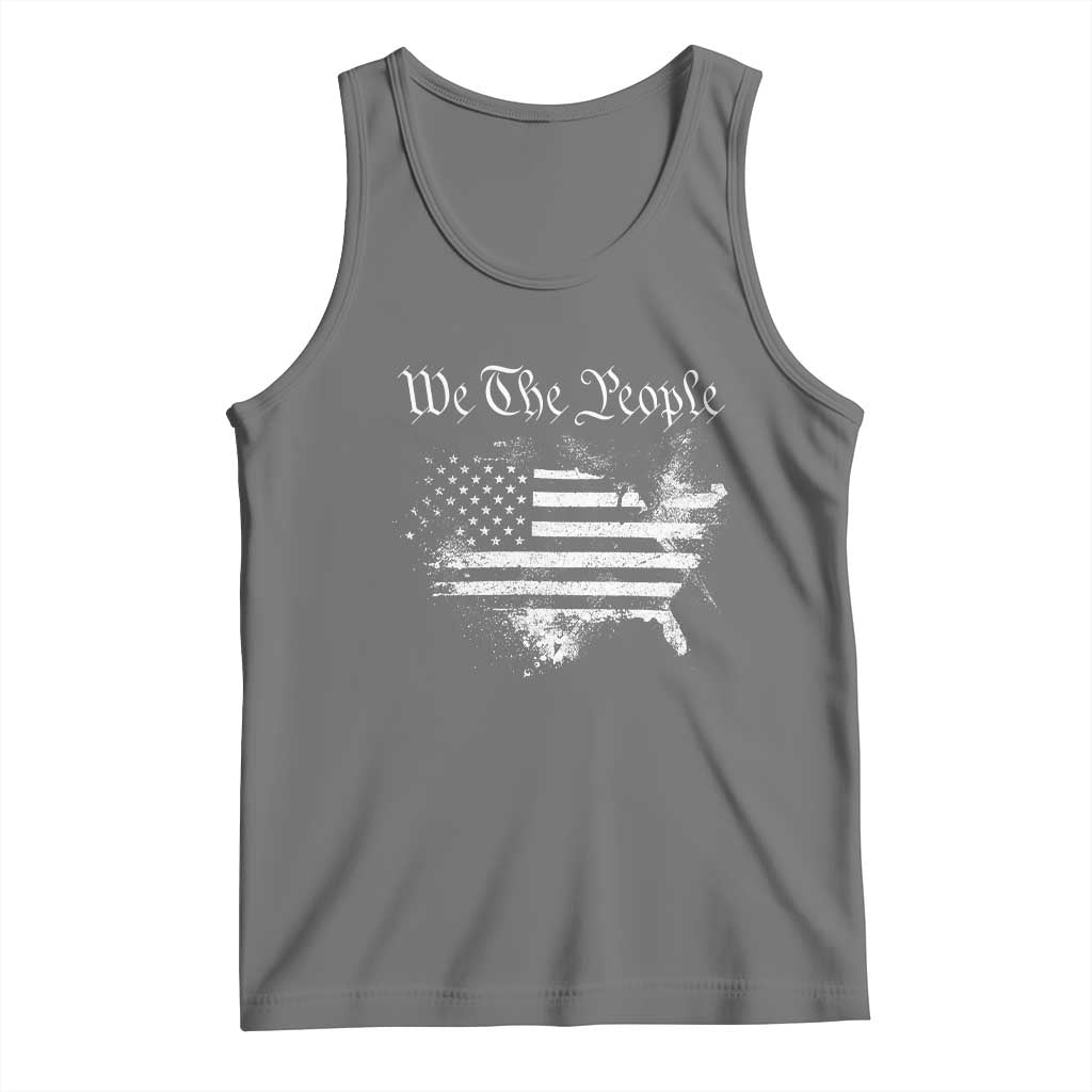 We The People Tank Top Vintage Grunge American Flag 4th of July 1776 TS14 Black Heather Print Your Wear