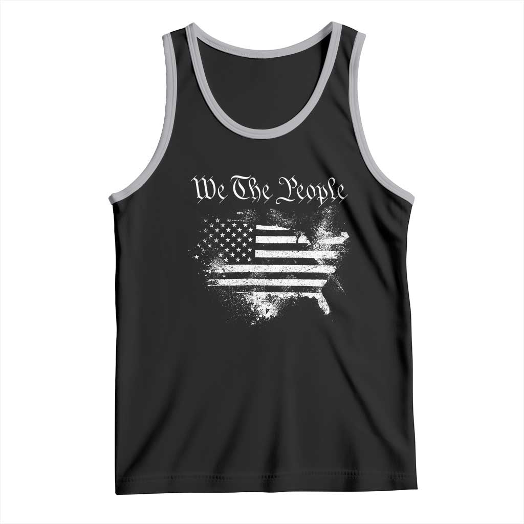 We The People Tank Top Vintage Grunge American Flag 4th of July 1776 TS14 Black Athletic Heather Print Your Wear
