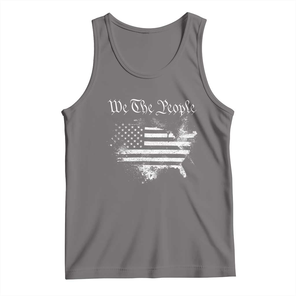 We The People Tank Top Vintage Grunge American Flag 4th of July 1776 TS14 Deep Heather Print Your Wear
