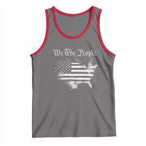 We The People Tank Top Vintage Grunge American Flag 4th of July 1776 TS14 Deep Heather Red Print Your Wear
