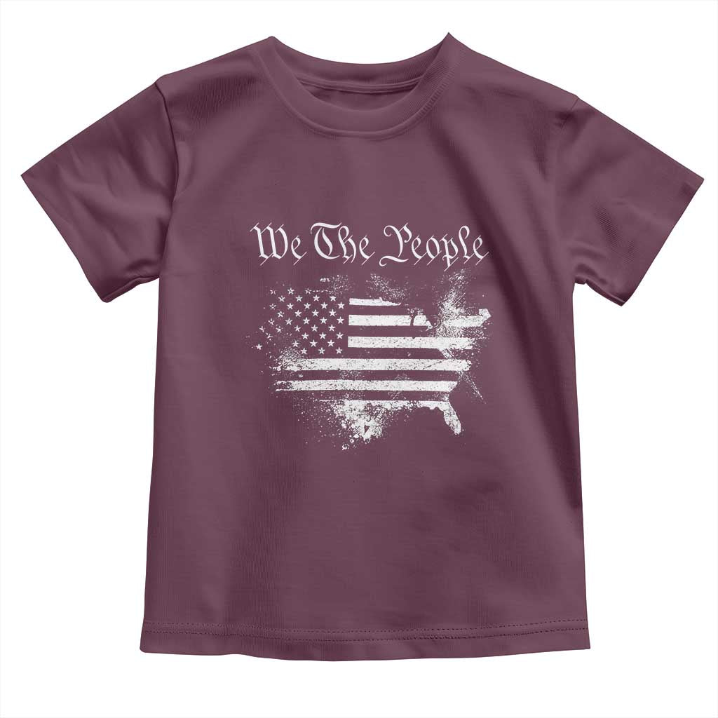 We The People Toddler T Shirt Vintage Grunge American Flag 4th of July 1776 TS14 Maroon Print Your Wear