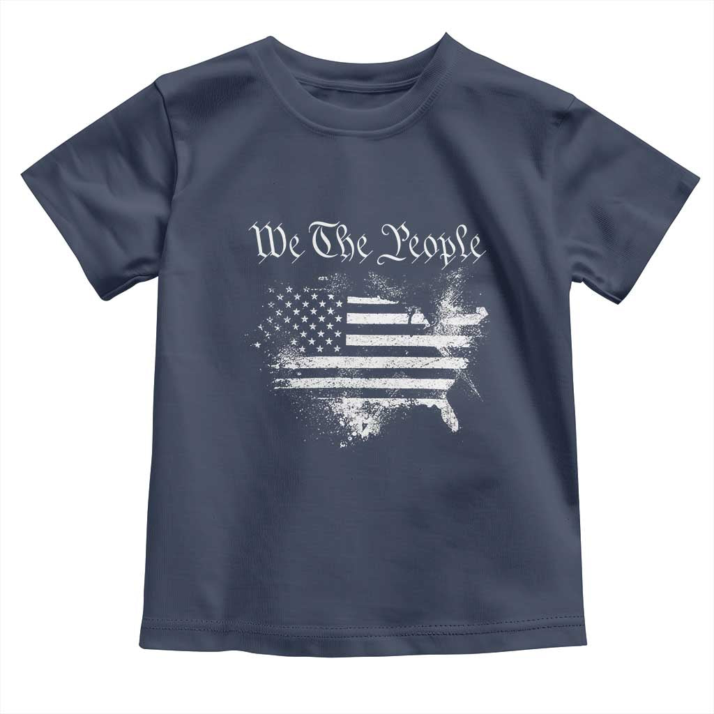 We The People Toddler T Shirt Vintage Grunge American Flag 4th of July 1776 TS14 Navy Print Your Wear
