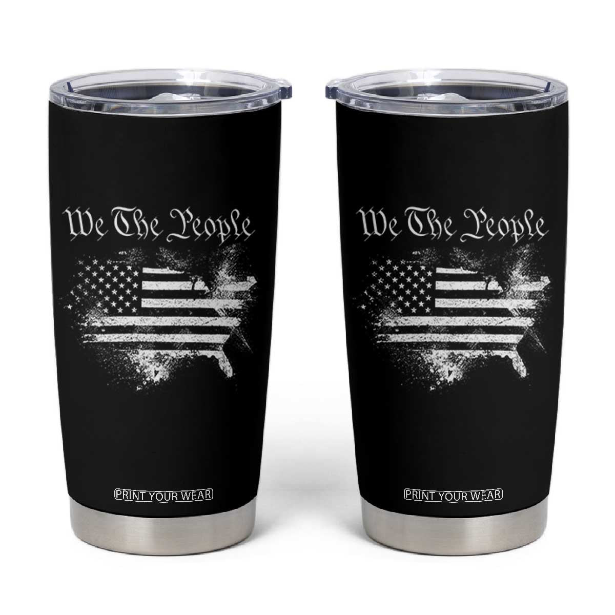 We The People Tumbler Cup Vintage Grunge American Flag 4th of July 1776 TS14 Black Print Your Wear