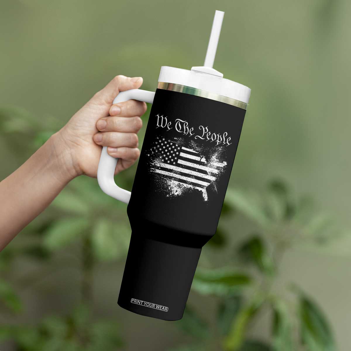 We The People Tumbler With Handle Vintage Grunge American Flag 4th of July 1776 TS14 Print Your Wear