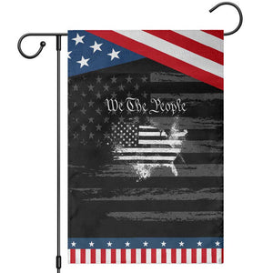 We The People Garden Flag Vintage Grunge American Flag 4th of July 1776 TS14 Distressed Black Blue Print Your Wear