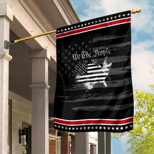 We The People Garden Flag Vintage Grunge American Flag 4th of July 1776 TS14 Distressed Black Red Print Your Wear