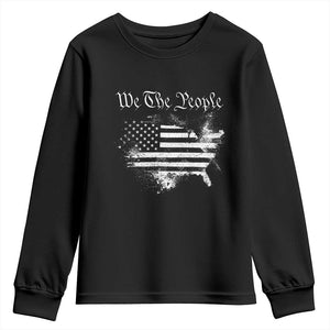 We The People Youth Sweatshirt Vintage Grunge American Flag 4th of July 1776 TS14 Black Print Your Wear