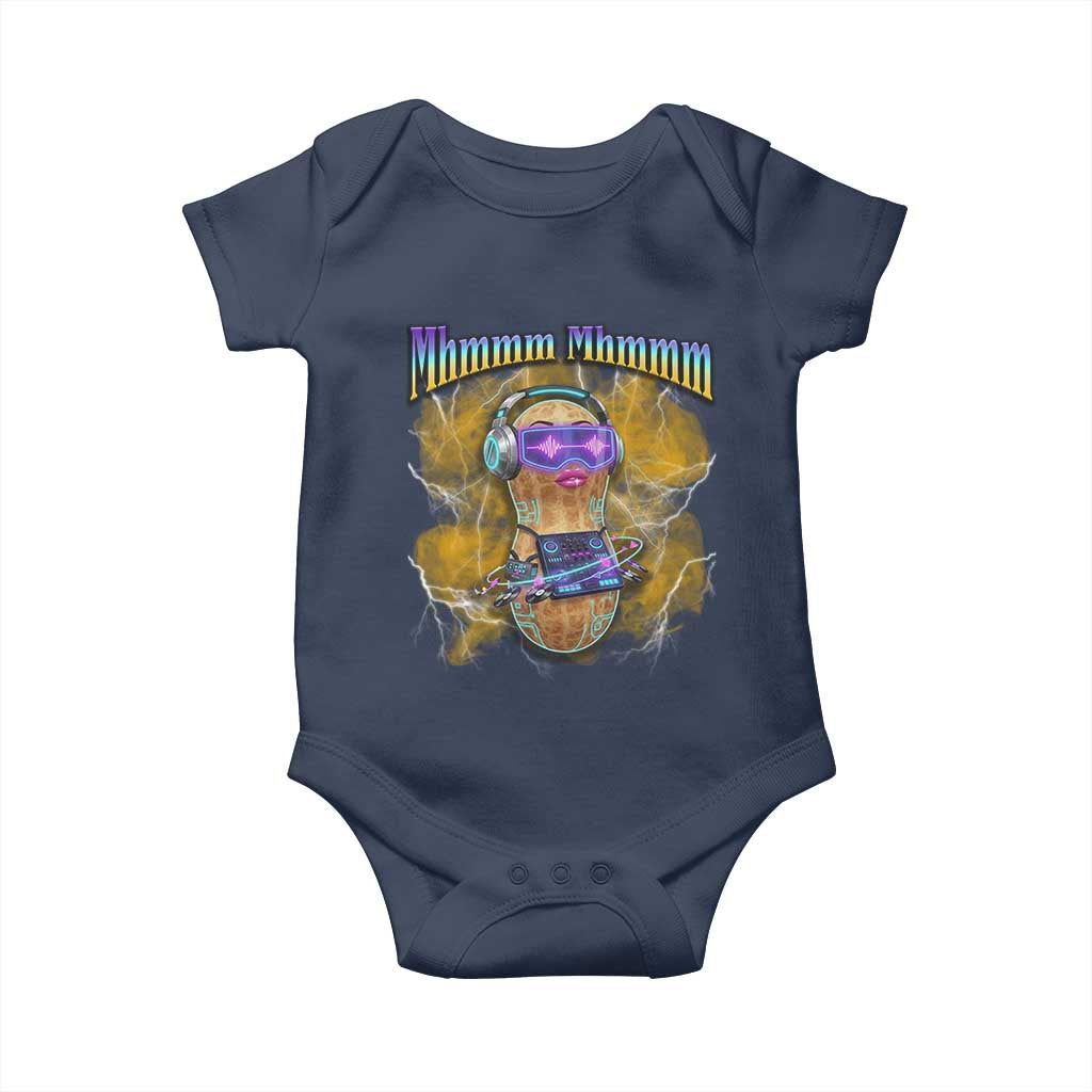 Funny Burnt Peanut Goop Baby Onesie DJ Music Meme TS14 Navy Print Your Wear