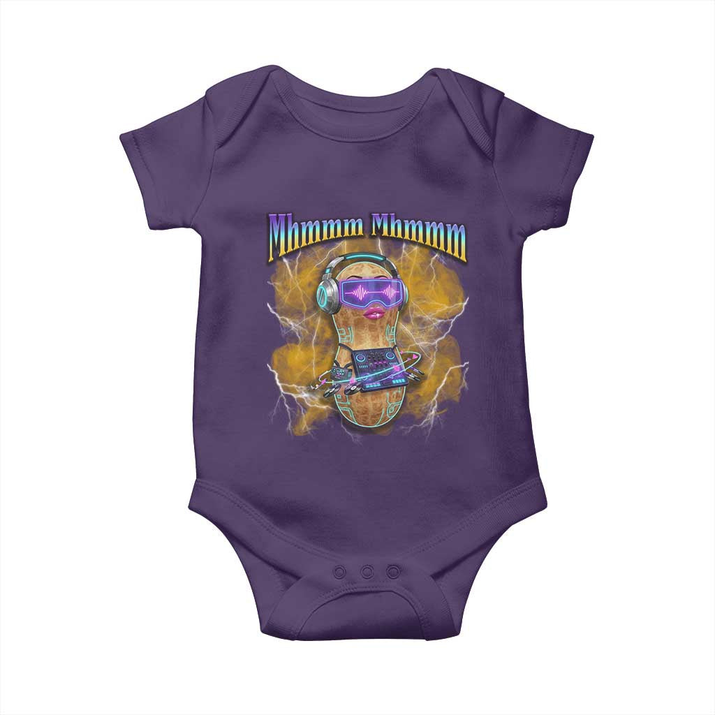 Funny Burnt Peanut Goop Baby Onesie DJ Music Meme TS14 Purple Print Your Wear