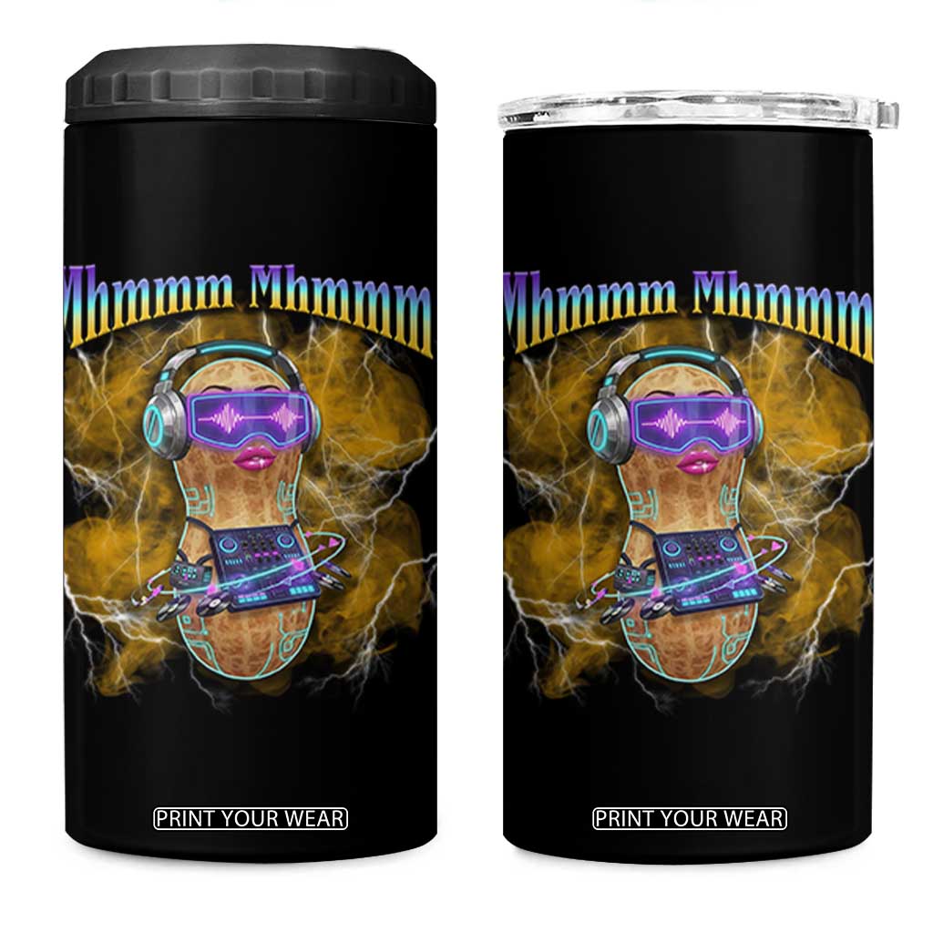 Funny Burnt Peanut Goop 4 in 1 Can Cooler Tumbler DJ Music Meme TS14 One Size: 16 oz Black Print Your Wear