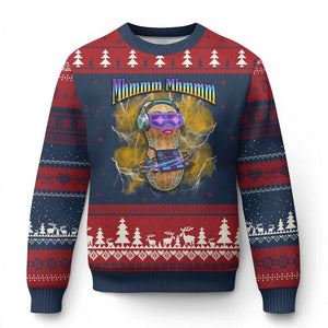 Funny Burnt Peanut Goop Ugly Christmas Sweater DJ Music Meme TS14 Navy Red Print Your Wear