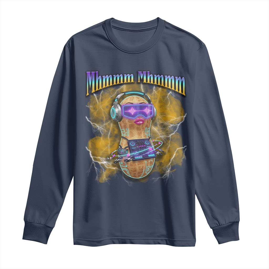 Funny Burnt Peanut Goop Long Sleeve Shirt DJ Music Meme TS14 Navy Print Your Wear