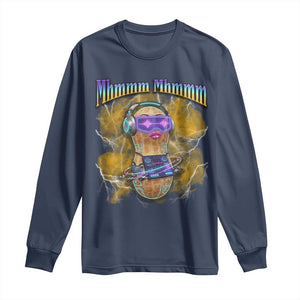 Funny Burnt Peanut Goop Long Sleeve Shirt DJ Music Meme TS14 Navy Print Your Wear
