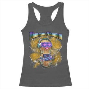 Funny Burnt Peanut Goop Racerback Tank Top DJ Music Meme TS14 Dark Heather Print Your Wear