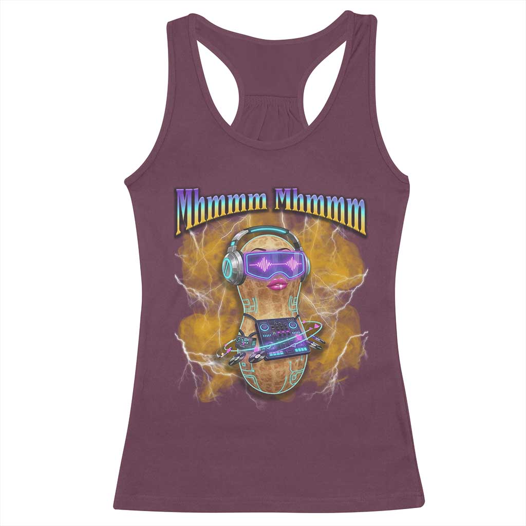 Funny Burnt Peanut Goop Racerback Tank Top DJ Music Meme TS14 Maroon Print Your Wear