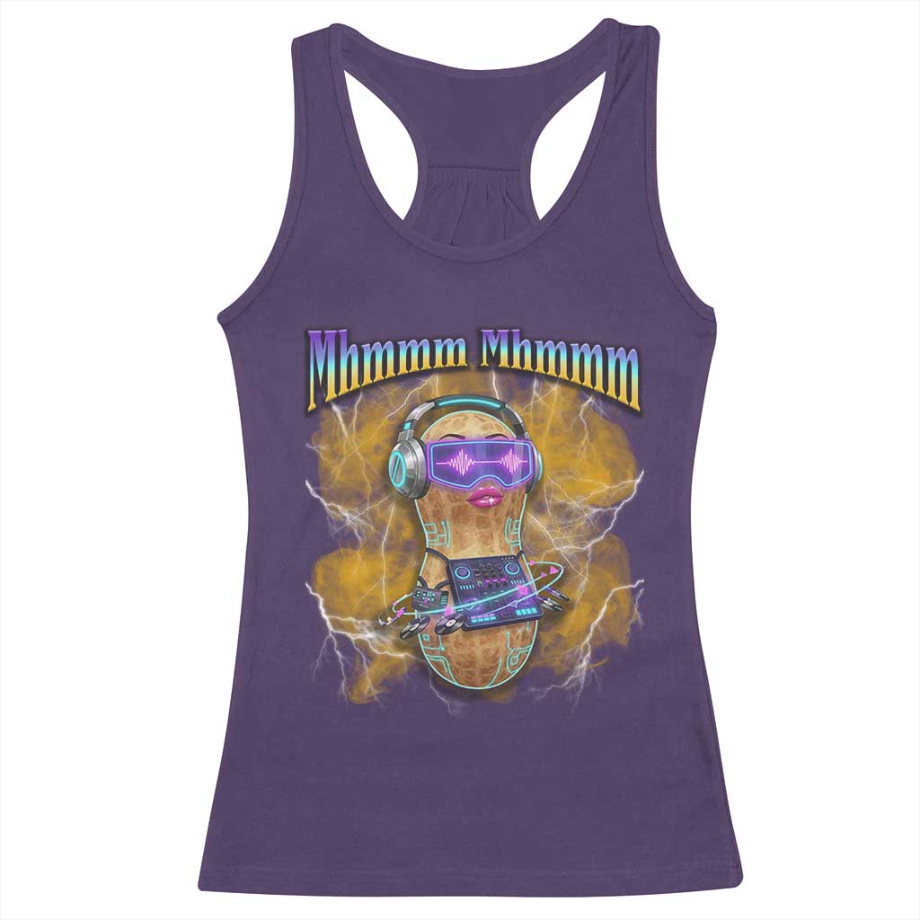 Funny Burnt Peanut Goop Racerback Tank Top DJ Music Meme TS14 Purple Print Your Wear