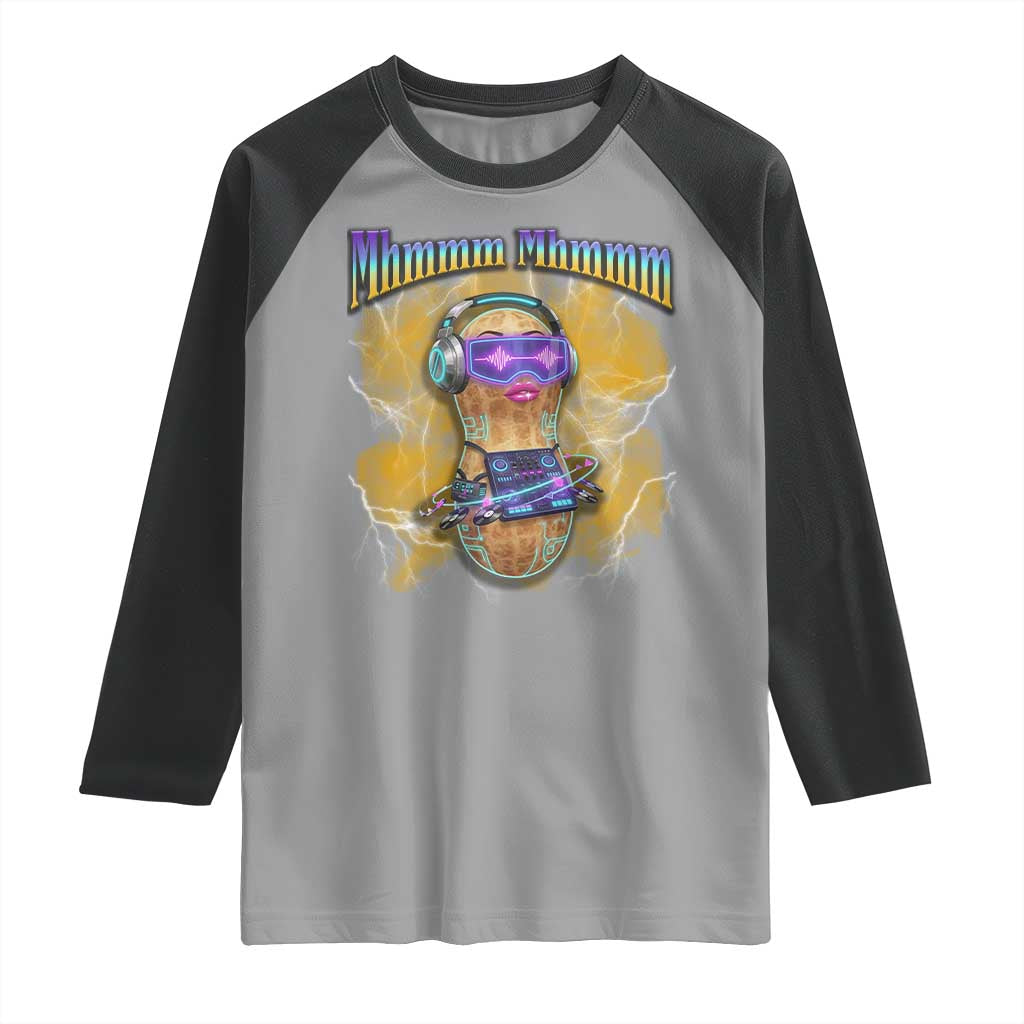 Funny Burnt Peanut Goop Raglan Shirt DJ Music Meme TS14 Sport Gray Black Print Your Wear