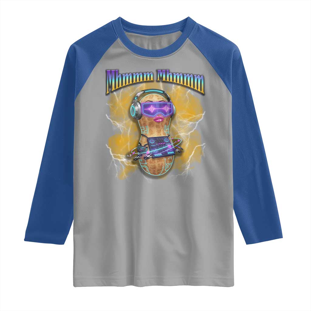 Funny Burnt Peanut Goop Raglan Shirt DJ Music Meme TS14 Sport Gray Royal Print Your Wear