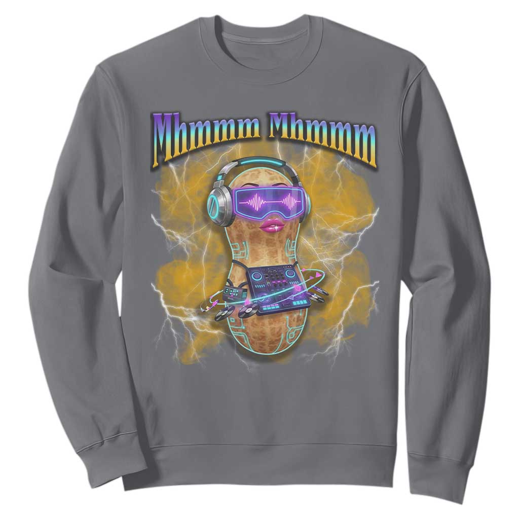 Funny Burnt Peanut Goop Sweatshirt DJ Music Meme TS14 Charcoal Print Your Wear
