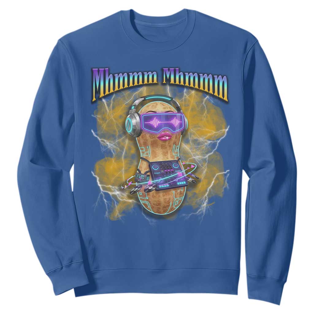 Funny Burnt Peanut Goop Sweatshirt DJ Music Meme TS14 Royal Blue Print Your Wear