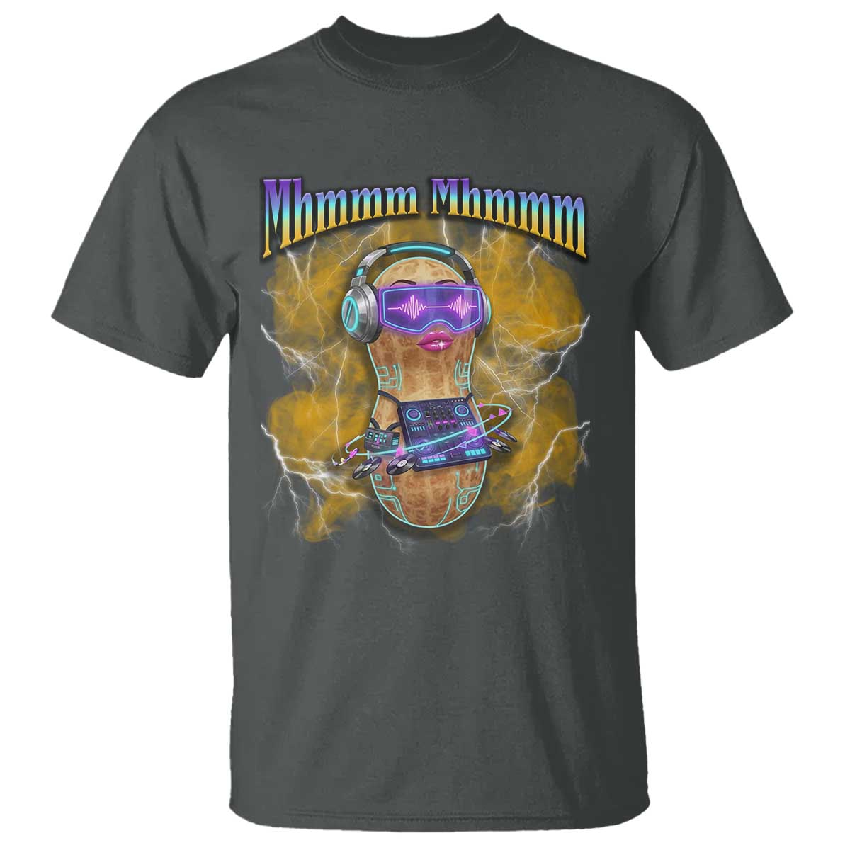 Funny Burnt Peanut Goop T Shirt DJ Music Meme TS14 Dark Heather Print Your Wear