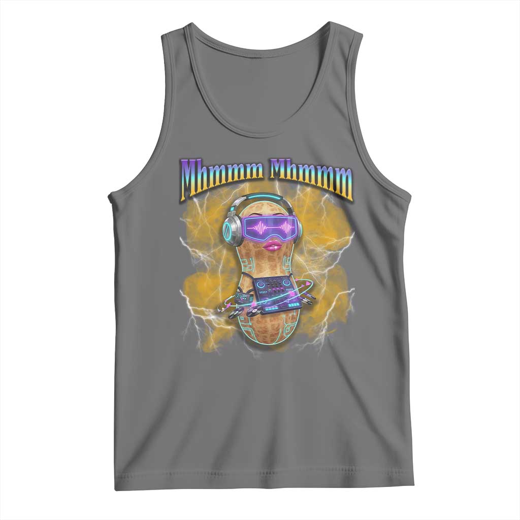 Funny Burnt Peanut Goop Tank Top DJ Music Meme TS14 Black Heather Print Your Wear