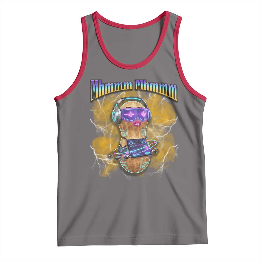 Funny Burnt Peanut Goop Tank Top DJ Music Meme TS14 Deep Heather Red Print Your Wear