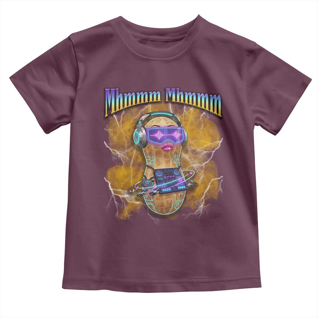 Funny Burnt Peanut Goop Toddler T Shirt DJ Music Meme TS14 Maroon Print Your Wear