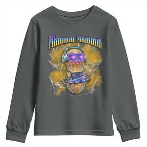 Funny Burnt Peanut Goop Youth Sweatshirt DJ Music Meme TS14 Dark Heather Print Your Wear
