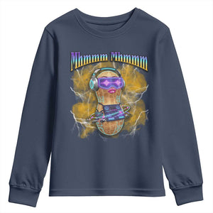 Funny Burnt Peanut Goop Youth Sweatshirt DJ Music Meme TS14 Navy Print Your Wear