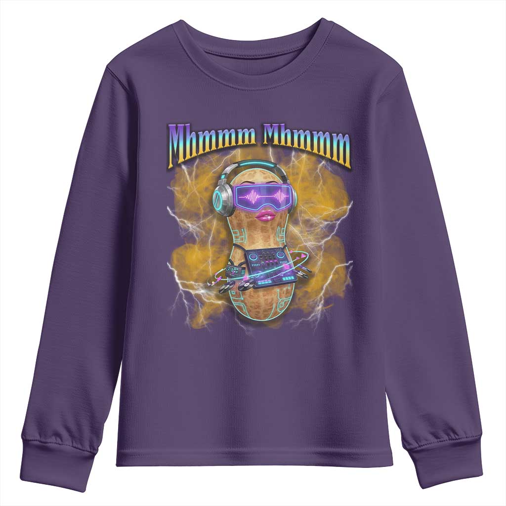 Funny Burnt Peanut Goop Youth Sweatshirt DJ Music Meme TS14 Purple Print Your Wear