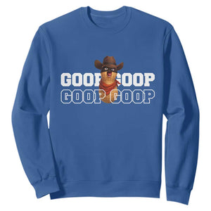 Funny Burnt Peanut Goop Sweatshirt Internet Viral Meme Trendy TS14 Royal Blue Print Your Wear