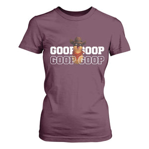 Funny Burnt Peanut Goop T Shirt For Women Internet Viral Meme Trendy TS14 Maroon Print Your Wear