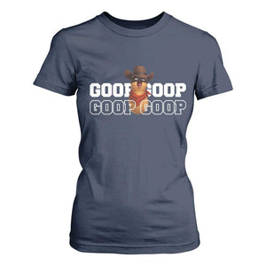 Funny Burnt Peanut Goop T Shirt For Women Internet Viral Meme Trendy TS14 Navy Print Your Wear