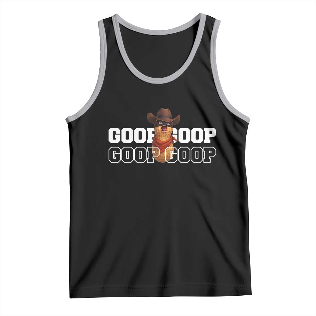 Funny Burnt Peanut Goop Tank Top Internet Viral Meme Trendy TS14 Black Athletic Heather Print Your Wear