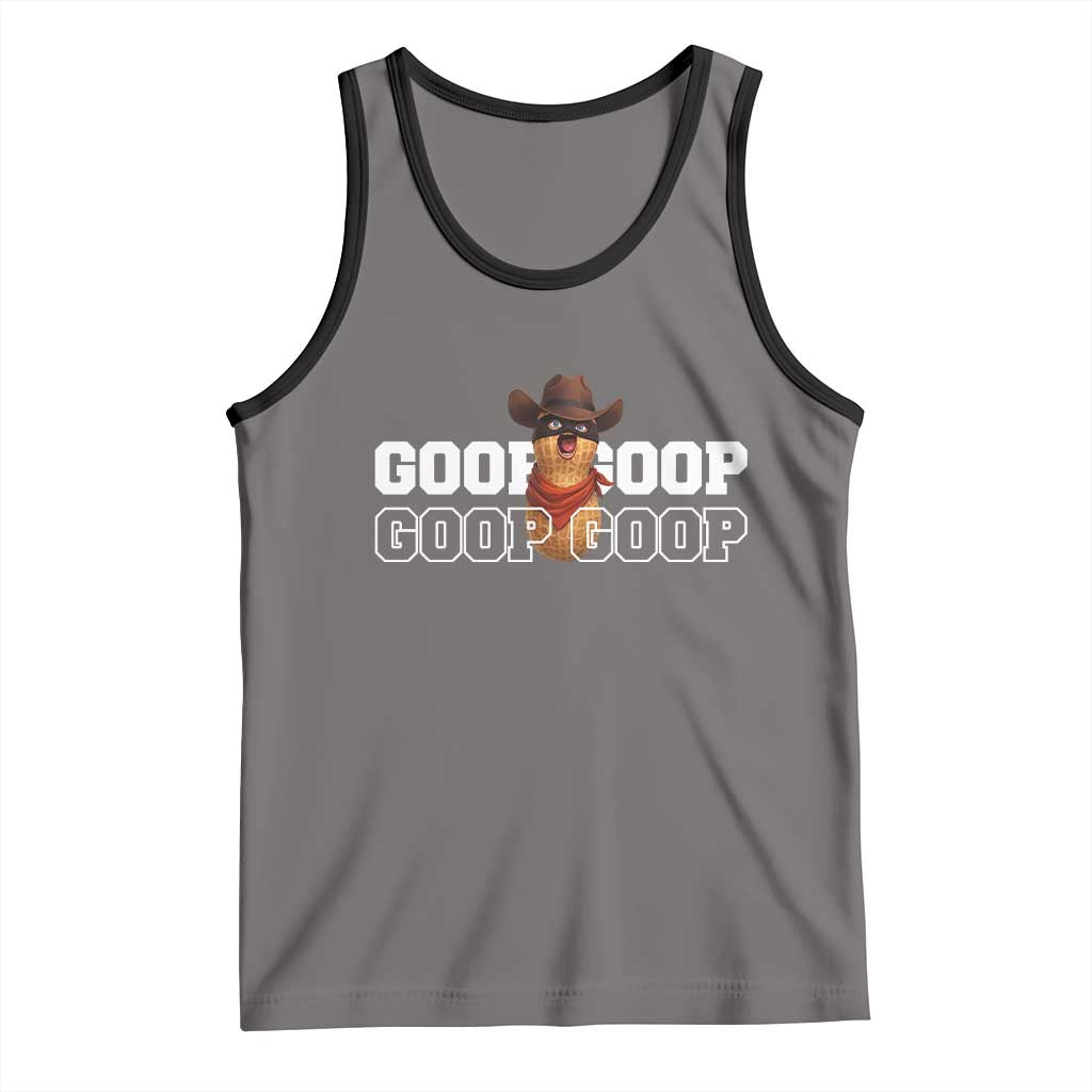 Funny Burnt Peanut Goop Tank Top Internet Viral Meme Trendy TS14 Deep Heather Black Print Your Wear