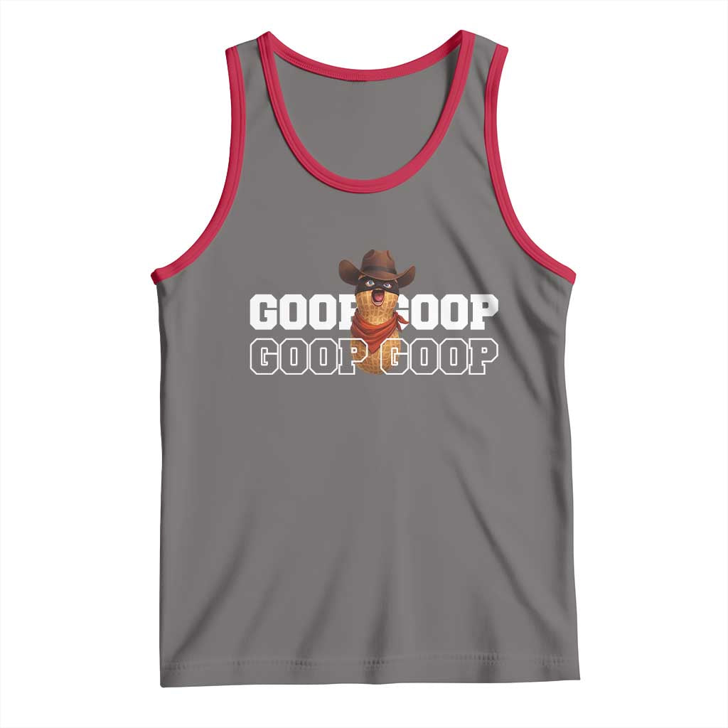 Funny Burnt Peanut Goop Tank Top Internet Viral Meme Trendy TS14 Deep Heather Red Print Your Wear