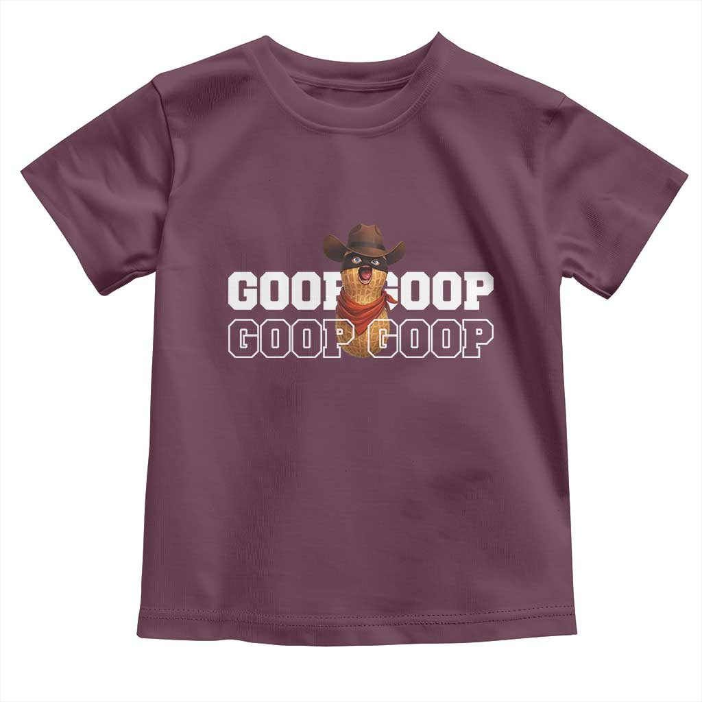 Funny Burnt Peanut Goop Toddler T Shirt Internet Viral Meme Trendy TS14 Maroon Print Your Wear