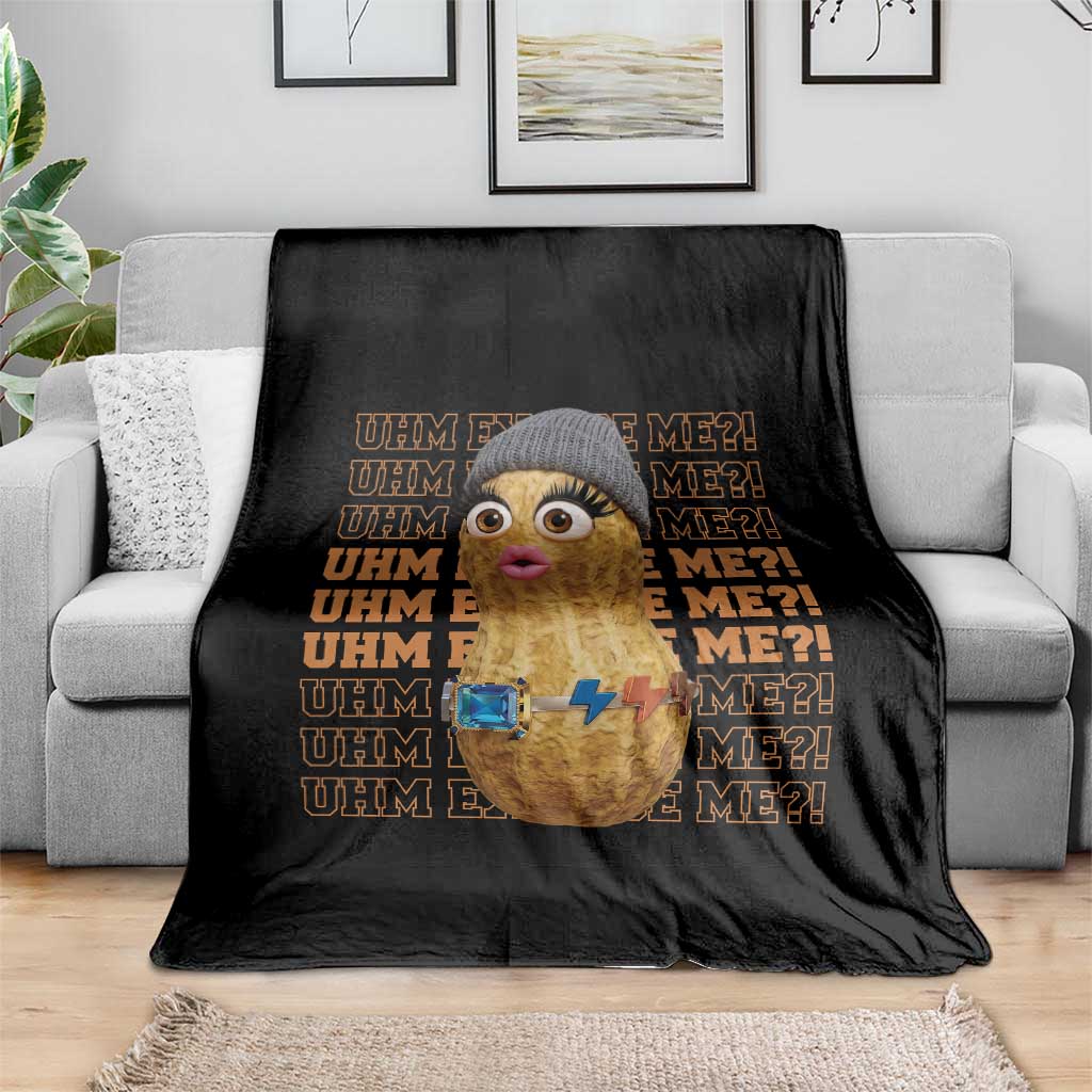 Funny Burnt Peanut Goop Throw Blanket Uhm Excuse Me TS14 Print Your Wear