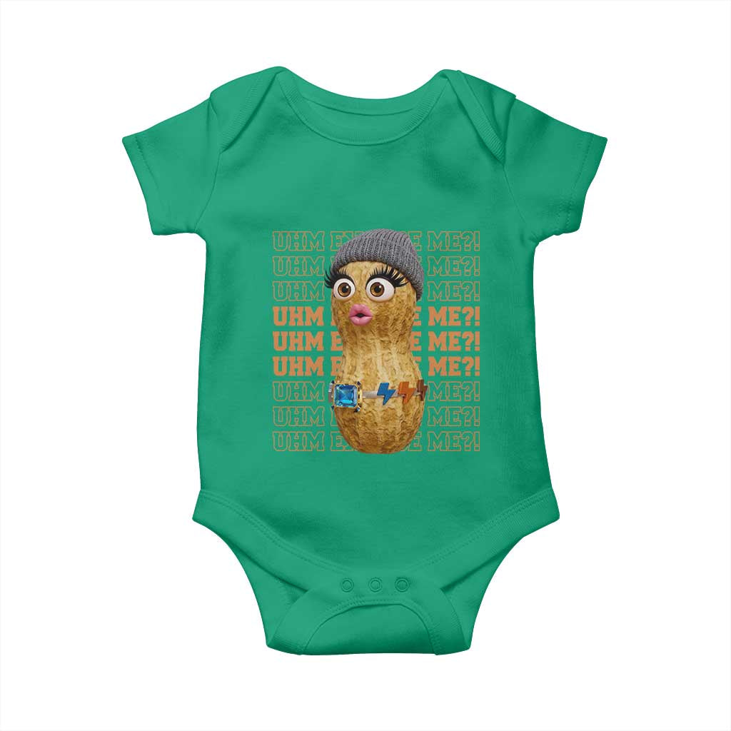 Funny Burnt Peanut Goop Baby Onesie Uhm Excuse Me TS14 Irish Green Print Your Wear
