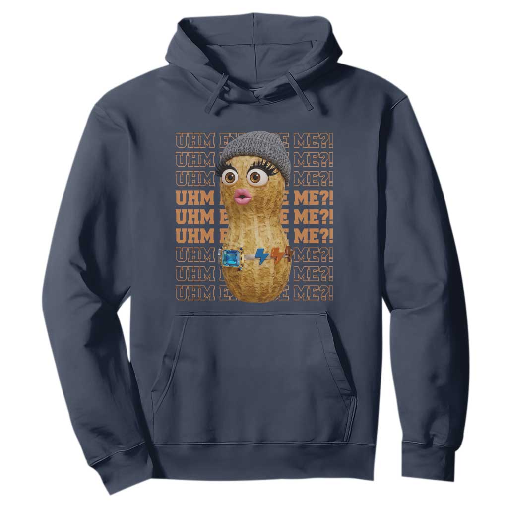 Funny Burnt Peanut Goop Hoodie Uhm Excuse Me TS14 Navy Print Your Wear